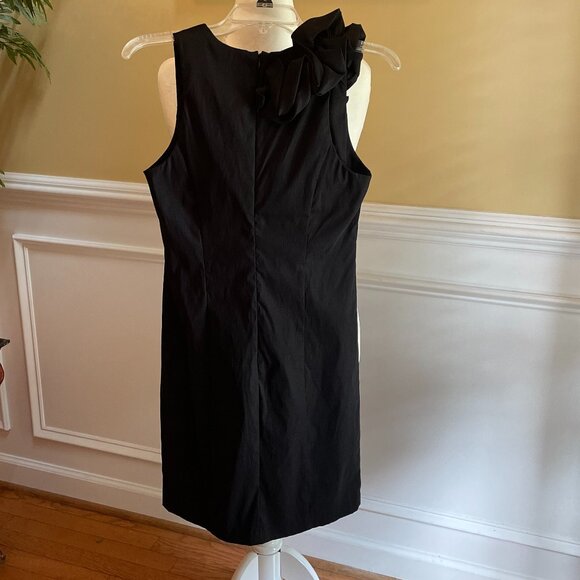 Periwinkle Black Dress Size 8, Front-to-Back Right Shoulder Ruffle, Sleeveless - Picture 4 of 7